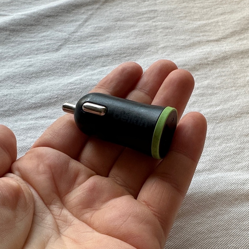 Black and Green Car Charger Block